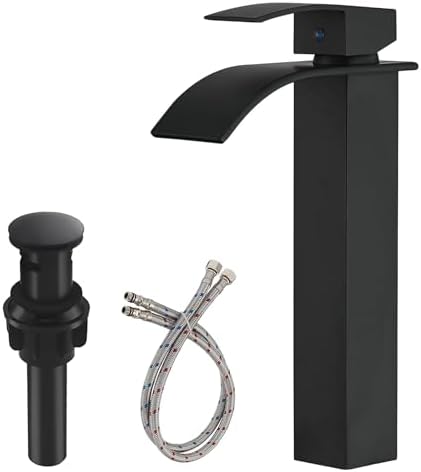 RUITHOE Matte Black Vessel Sink Faucet - Modern Touch On Faucet for Bathroom