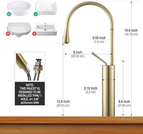 Brilliance 3D Brushed Gold Bathroom Faucet