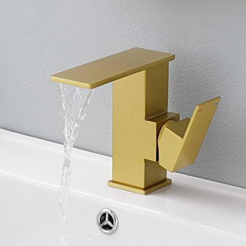KES Brushed Gold Bathroom Faucet Durable Touch On Faucet for Your Bathroom