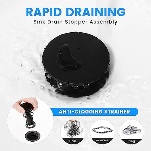 Matte Black Bath Sink Drains Durable Kitchen Bathroom Wells Prevents Quality Turns Quality