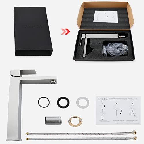 EZANDA 12 GPM Tall Faucet Brushed Nickel