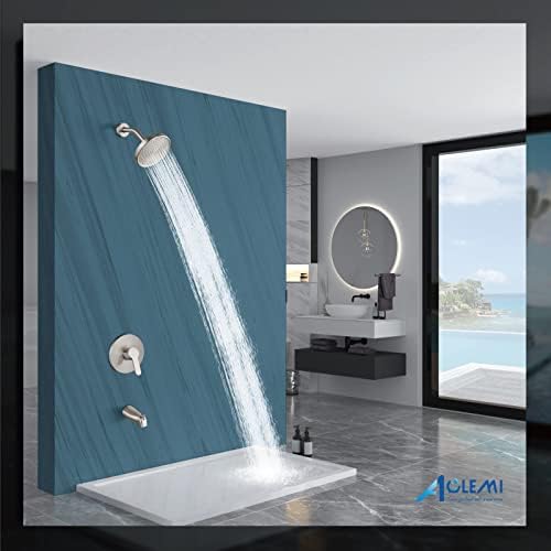Aolemi Brushed Nickel Faucet Set for Modern Bathrooms