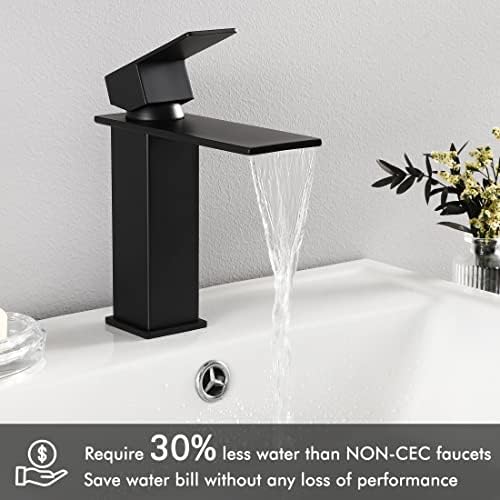 Sturdy Black Faucet Waterfall Bathroom Sink with 27-Year Warranty