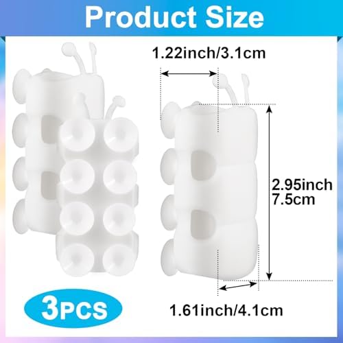 3-Piece Silicone shower mount with suction cup for adjustable showers