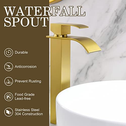 Sturdy Gold Vessel Sink Faucet