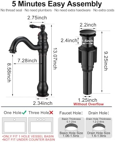 BlADE Oil Rubbed Bronze 360-Degree Bathroom Faucet