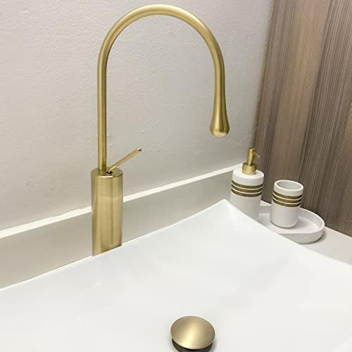 Brilliance 3D Brushed Gold Bathroom Faucet