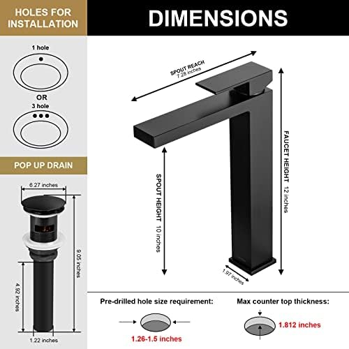 Matte Black Single-Handle Vanity Faucet Bath Fixtures