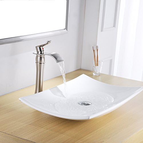 Elegant Vessel Sink Faucet withBrushed Nickel Design