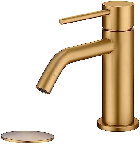JXMMP Floral Park Style Brushed Brass Bathroom Faucet