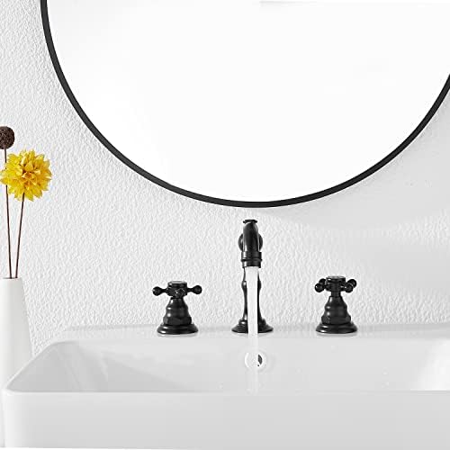 GGStudy Black 2-Handle 3-Hole Bathroom Faucet