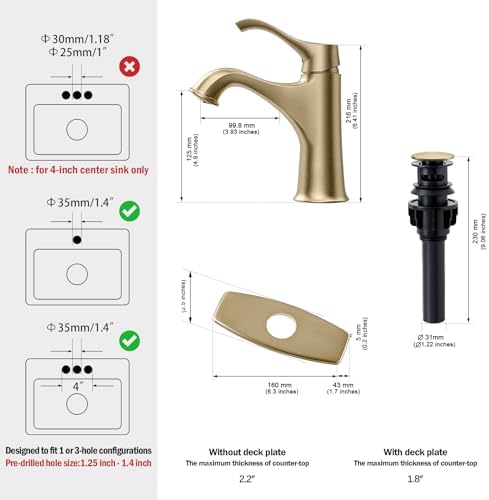HGN Farmhouse Faucet Gold Finish