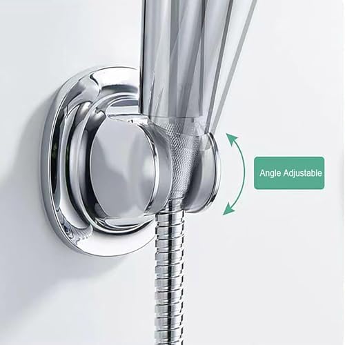 Silver Strong Adhesive and Waterproof Shower Head Holder No Punching