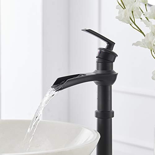 Vessel Sink Faucet Waterfall Faucet Matte Black