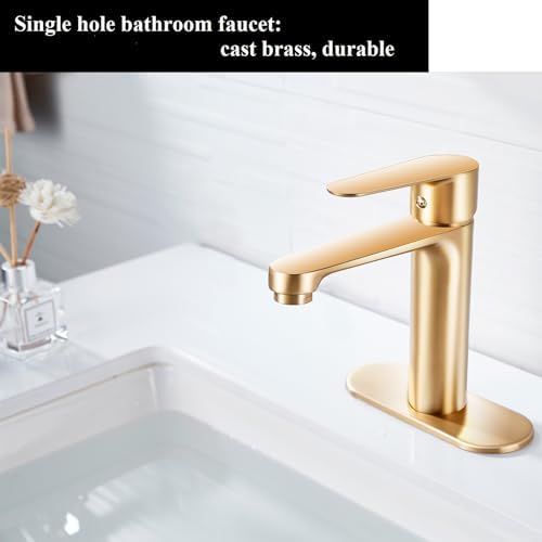 Brushed Gold Single-Handle Bathroom Faucet