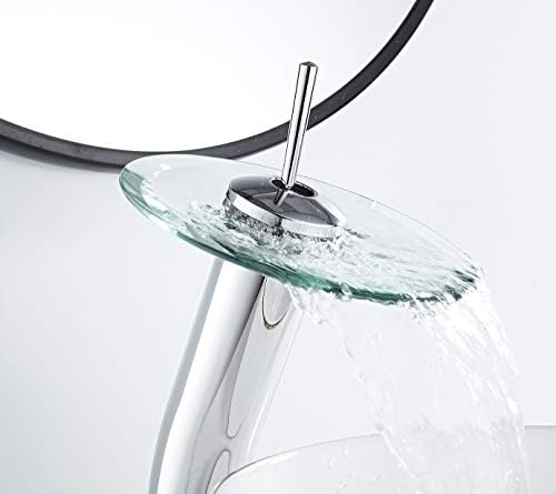 Chiczam Chrome Vessel Faucet with Glass Spout