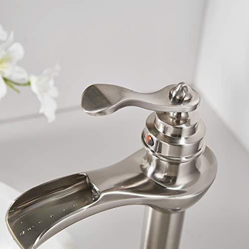 Vessel Sink Faucet with Drain Assembly Brushed Nickel Bathroom Faucet