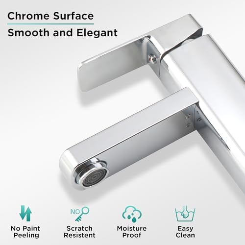LEADAHEAD 24Inch Chrome Bathroom Sink Faucet with Touch Technology 24Month Warranty