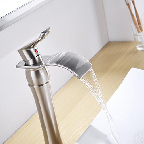 Elegant Vessel Sink Faucet withBrushed Nickel Design