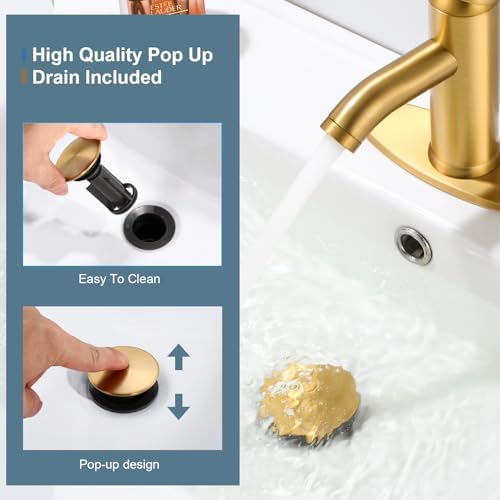 Gold-plated bathroom sink faucet