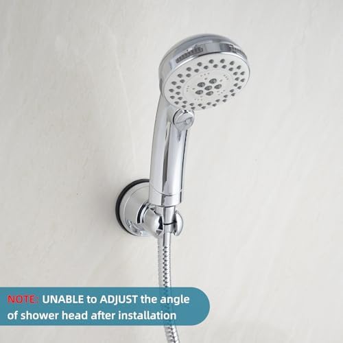 iFealClear Vacuum Suction Cup Shower Head Holder Wall-Mounted Chrome