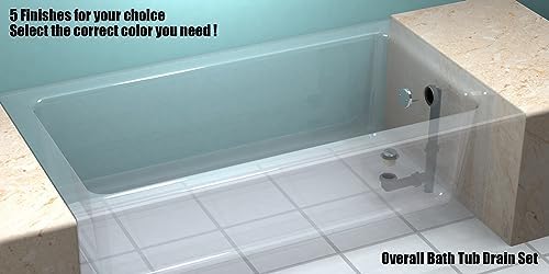 Artiwell 1-12 Black Tubular Bathtub Drain Kit with Overflow and Plug