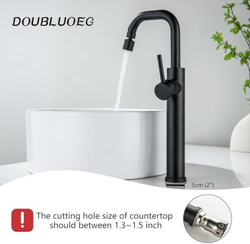 Bath Faucet 360 Swivel Tall Bath Sink Black