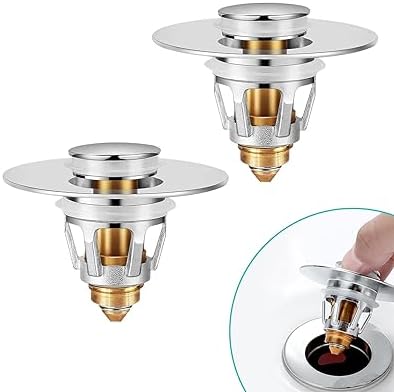 Universal Bathroom Sink Stopper with Hair Catcher