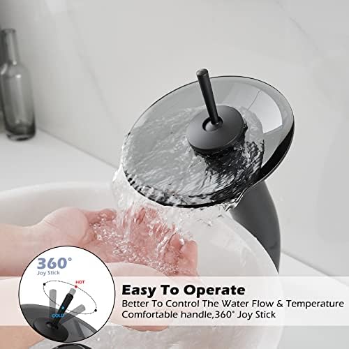 BWE Black Waterfall Bathroom Faucet