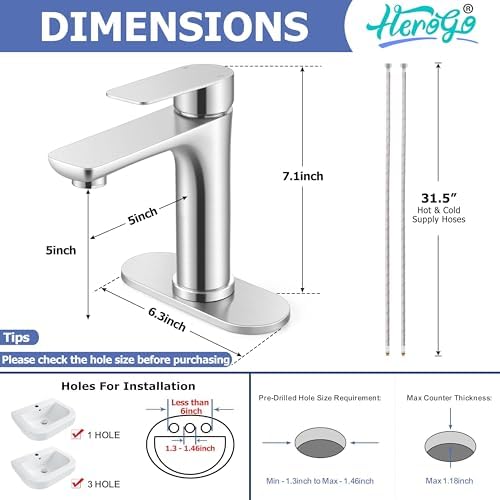 Elegant bathroom sink faucet with various accessories for durability and style