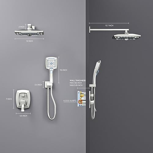ELLOALLO bathtub shower combo rainfall handheld