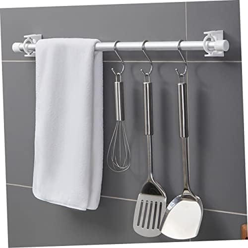 HAMPPLIES 1set Adhesive Shower CurtainRod Holders No Drill Tension Retainer