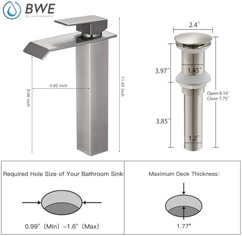 BWE Elegance waterfall spout bathroom faucet stylish design