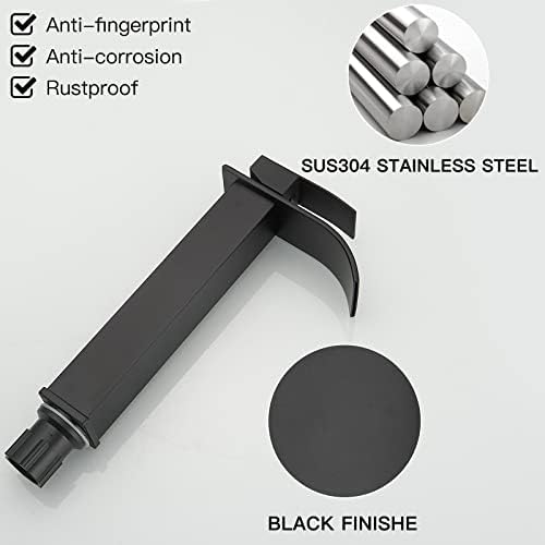 BWE Matte Black Single Handle Bathroom Faucet