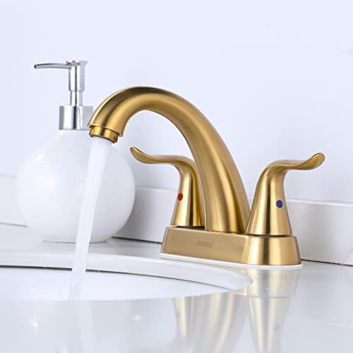 WOWOW 4-Inch Bathroom Faucet Brushed Gold Modern Design