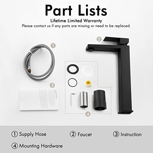 KES Black Tall Bathroom Faucet