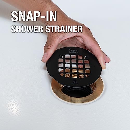 Oatey 4-14 in Round Snap-in Shower Strainer Matte Black