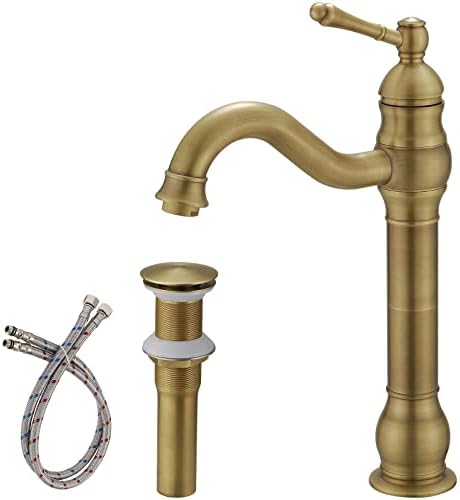 BWE 360 Swivel Bathroom Faucet - Elegant antique brass finish for your bathroom