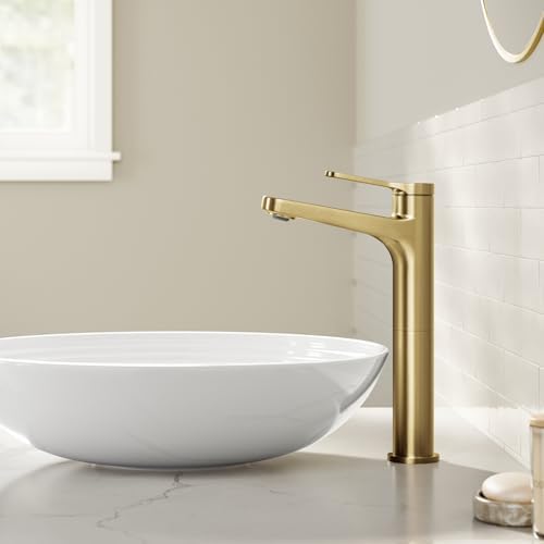 Sleek Vessel Sink Faucet Spot-Free Stainless Brass Single Handle