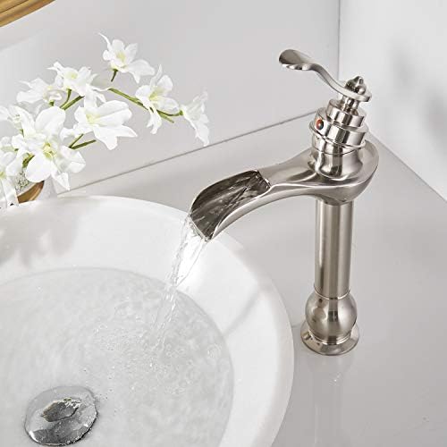 Vessel Sink Faucet with Drain Assembly Brushed Nickel Bathroom Faucet