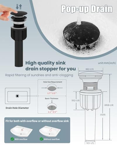 Casavilla Oil Rubbed Bronze Bathroom Sink Faucet with Pop-Up Drain