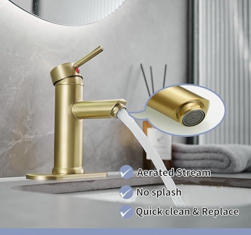 Greenspring Brushed Gold Bathroom Faucet No Drip Adjustable Temperature Elevate Your Bathroom Experience