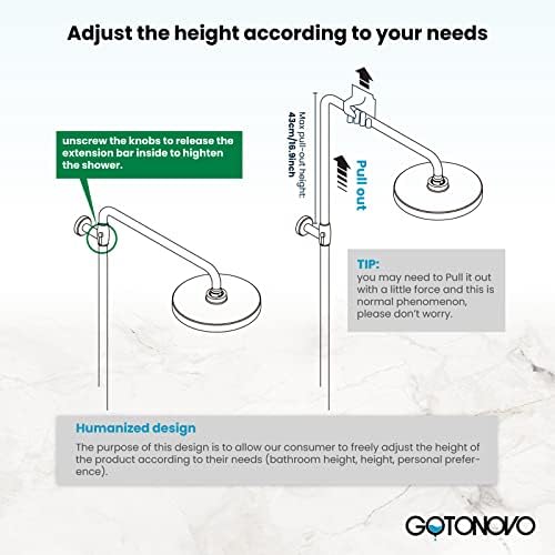 GotOnovo Stainless Steel 304 Triple Function Shower Faucet Set
