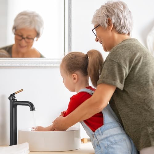 Stylish Black Vessel Sink Faucet Durable Water-Saving