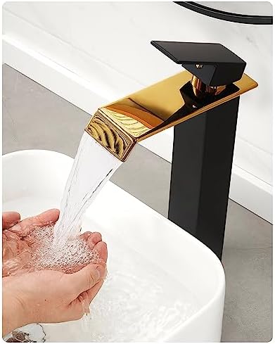 Tall Vessel Sink Faucet 1126-inch Stainless Steel Brass Matte BlackShiny Gold