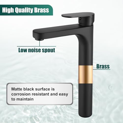 Modern Black Vessel Sink Faucet