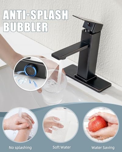 Casavilla Oil Rubbed Bronze Bathroom Sink Faucet with Pop-Up Drain