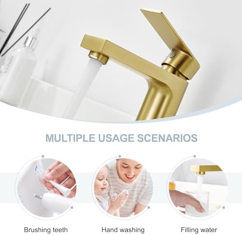 Brushed Gold Faucet Single Handle