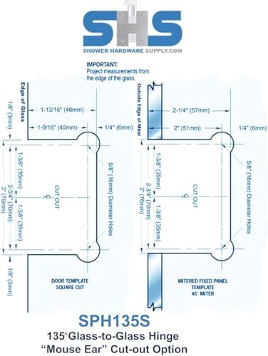 Sapphire Series 135 Degree Frameless Shower Door Hinge Oil Rubbed Bronze