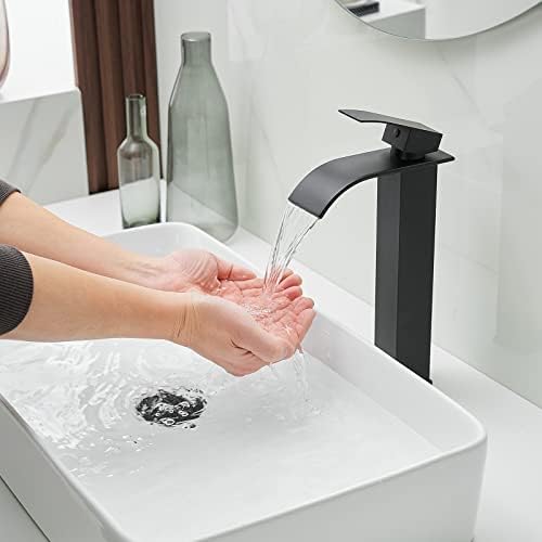 BWE Matte Black Single Handle Bathroom Faucet